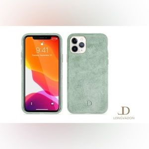 Longvadon Genuine Italian Alcantara iPhone X Case - Mint Green